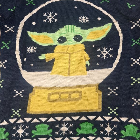 Star Wars Geeknet Grogu Snow Globe Ugly Christmas Sweater Small - Picture 1 of 9